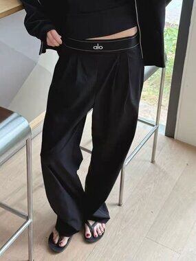 Women's Black Commuting Yoga Pants ALO Yoga🔥Regular inner seam length 30 inche
